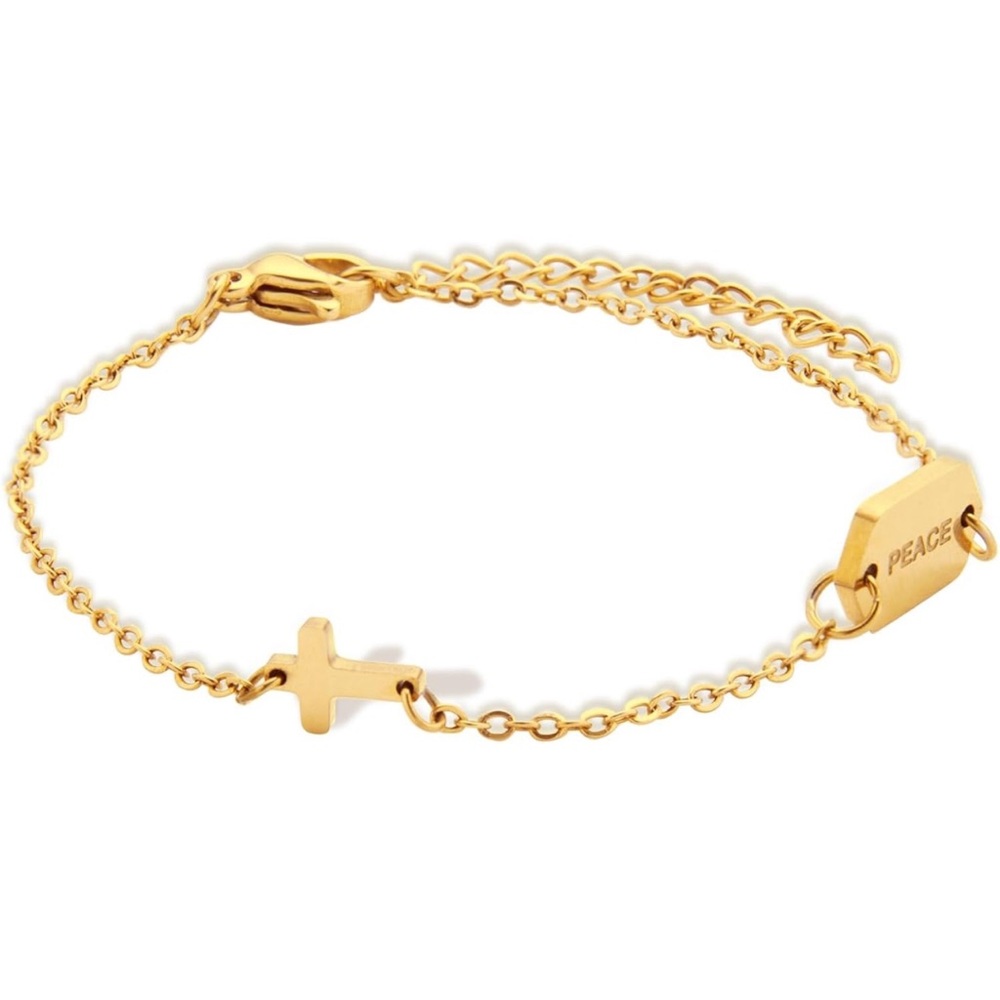 Christian Gifts for Women & Mom 18K Gold Plated bracelet “Peace”
